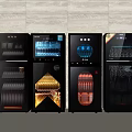 Sleek Black Kitchen Appliances with Glass Doors and Interior Lighting in Modern Design
