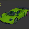 Green Sports Car With Sleek Modern Design Rear Spoiler Aerodynamic Body And Reflective Surface