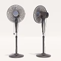 Two Standing Air Cooler Fans With Metal Mesh And Stable Base Design