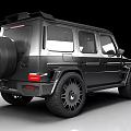 Black Rugged Off Road SUV With Modified Exterior Large Alloy Wheels And Roof Light Bar