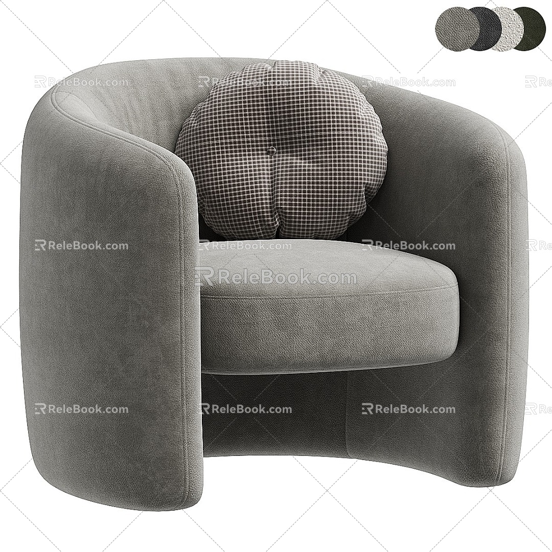 Single Sofa Casual Sofa Fabric Single Sofa 3d model