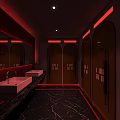 Stylish Bar Interior Design With Red Neon Lights Barrel Seats Stage And Lounge Atmosphere