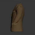 Brown Tailored Coat With Multiple Pockets And Classic Formal Front View Design 3d model