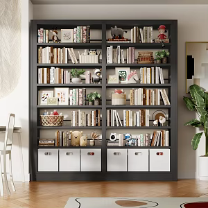 Steel Library Bookshelf Home Floor Storage Rack Children's Bookcase Living Room Picture Book Rack Simple Iron Storage Rack 3d model