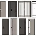 Various Swing Door Designs With Panel Patterns And Glass Inserts For Home Use 3d model