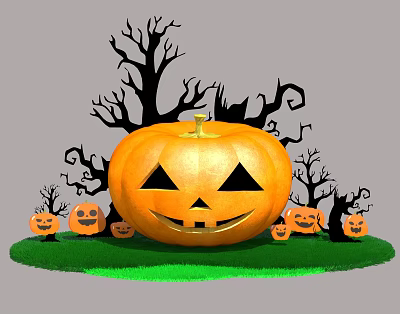 Modern Halloween Stage Decoration 3d model