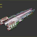 Futuristic Science Fiction Spaceship With Black And Orange Mechanical Structure Design