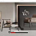 Leisure chair recliner side corner table 3d model
