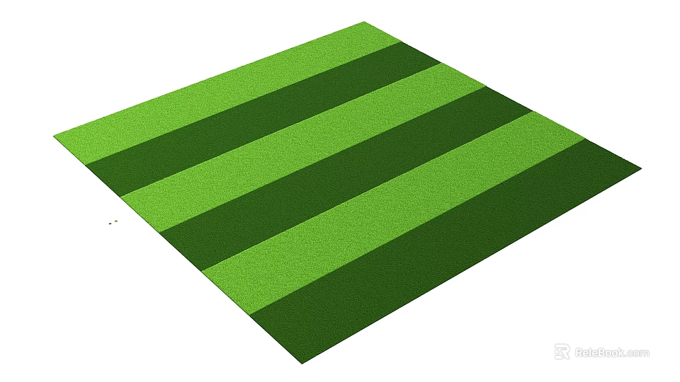 Green and Dark Green Striped Floor Sticker with Decorative Pattern Design 3d model 