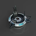 Mechanical Annular Device With Metal Frame Support Arms And Blue Accent Panels