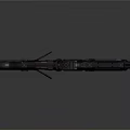 Futuristic Sci Fi Weapon With Metallic Structure And Advanced Tactical Design