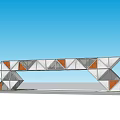 Various 3D Bridge Models With Different Structural Designs And Green Base Areas