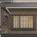 Modern Single Family Villa Exterior With Large Glass Windows And Wooden Siding