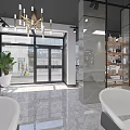 Modern Beauty Hair Salon Interior With Styling Chairs Mirrors Lighting And Green Plants