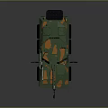 Modern Six Wheeled Tank With Green Orange Camouflage Turret And Gun Barrel