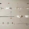 Modern Contemporary Chandeliers With Geometric Circular Spherical And Linear Designs 3d model