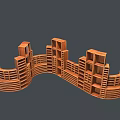 Modern Wooden Bookcase With Unique Curved Design And Multiple Tiered Shelves