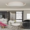 Modern Beauty Hair Salon Interior Design With Styling Chairs And Product Shelves