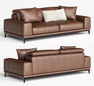 Natuzzi BORGHESE leather double sofa 3d model