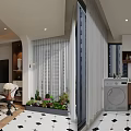 Modern Living and Dining Room Interior Design With Leather Sofa Wooden Floor And Large Window View