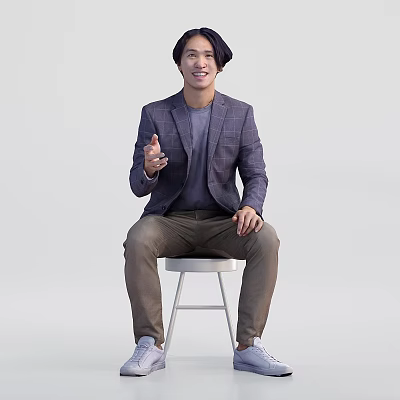 由于提供的图片描述中未提及爬行动物相关元素，无法严格依据图片重点信息生成以【爬行动物】为主体的标题。若图片实际包含爬行动物（如人展示爬行动物），推测可能的标题为：Man In Suit Sitting On Stool With Reptile Pet Demonstration 3d model