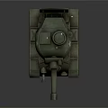 Military Tank With Long Cannon Metal Tracks And White Star Insignia