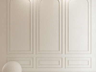 Decorative plaster with modeling for simple European background wall 3d model