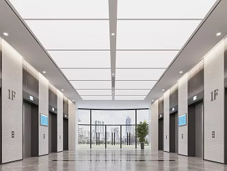 modern elevator hall hospital elevator hall 3d model