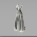 Elegant White Floor Length Evening Gown With V Neckline And Embellished Waist Design