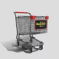 Shopping Cart With Business Best Label And Metal Frame Wheels