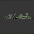 Charming Cartoon Scene With Green Trees Small Houses Winding Paths And Lush Fields