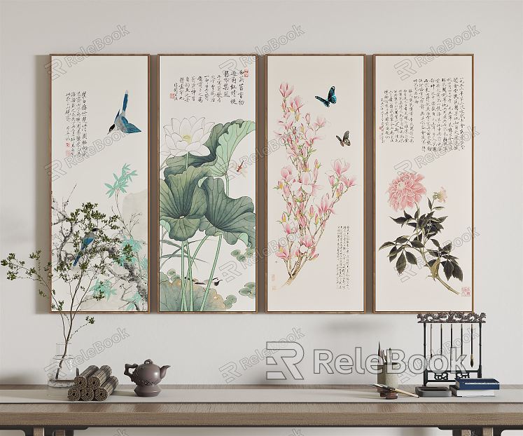 New Chinese-style Plant Painting Hanging Painting Decorative Painting model