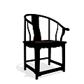 Traditional Chinese Wooden Armchair With Curved Armrest And Carved Backrest Design