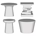 Modern White Side Tables With Various Minimalist Designs For Home Decor 3d model
