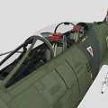 Camouflage Military Fighter Jet with 0011 Number Cockpit Emblem and Mounted Weapons