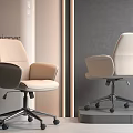 Modern Beige Office Chair With Armrests And Rolling Wheels For Workspace