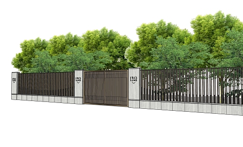 Fence and fire door 3d model