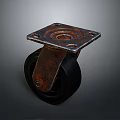Rusted Metal Caster Wheel With Black Rubber Tire For Furniture Mobility And Home Use