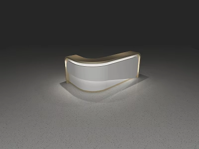 Modern Curved Reception Desk With Illuminated Edges And Smooth White Surface 3d model