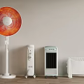 Different Types of Electric Heaters Standing Fan Oil Filled Radiator and Tower Heater