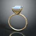 Elegant Gold Ring With Square Gemstone And Intricate Band Details Luxury Fine Jewelry