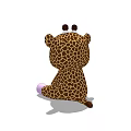 Cute Giraffe Stuffed Toy With Brown Spots Pink Ears And Soft Plush Feet