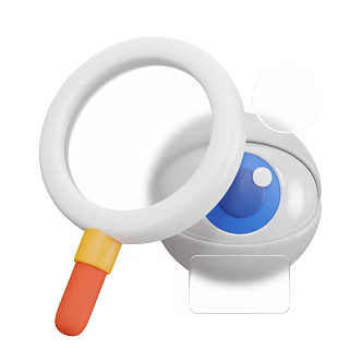 Modern Magnifier Glasses Cartoon Magnifier 3d model
