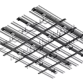 Suspended Ceiling Metal Framework With Grid Structure And Support Beams