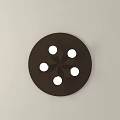 Modern Wall Light With Circular Dark Brown Frame And Star Shaped White Lamps