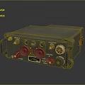 Portable Military Communication Device With Olive Green Casing Control Knobs And Connectors 3d model