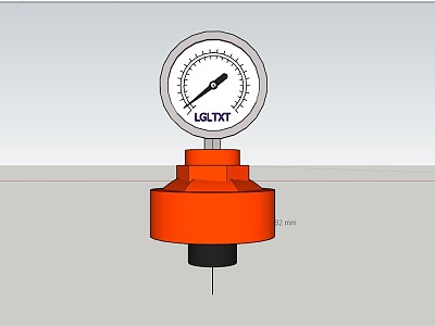 UPVC pressure gauge 3d model