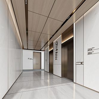 modern elevator hall 3d model