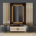 Elegant Modern Bathroom Vanity With Marble Countertop Illuminated Mirror Gold Accents And Diamond Drawer