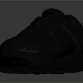 Black Sports Shoes With Mesh Upper Lace Up Design For Casual Daily Wear